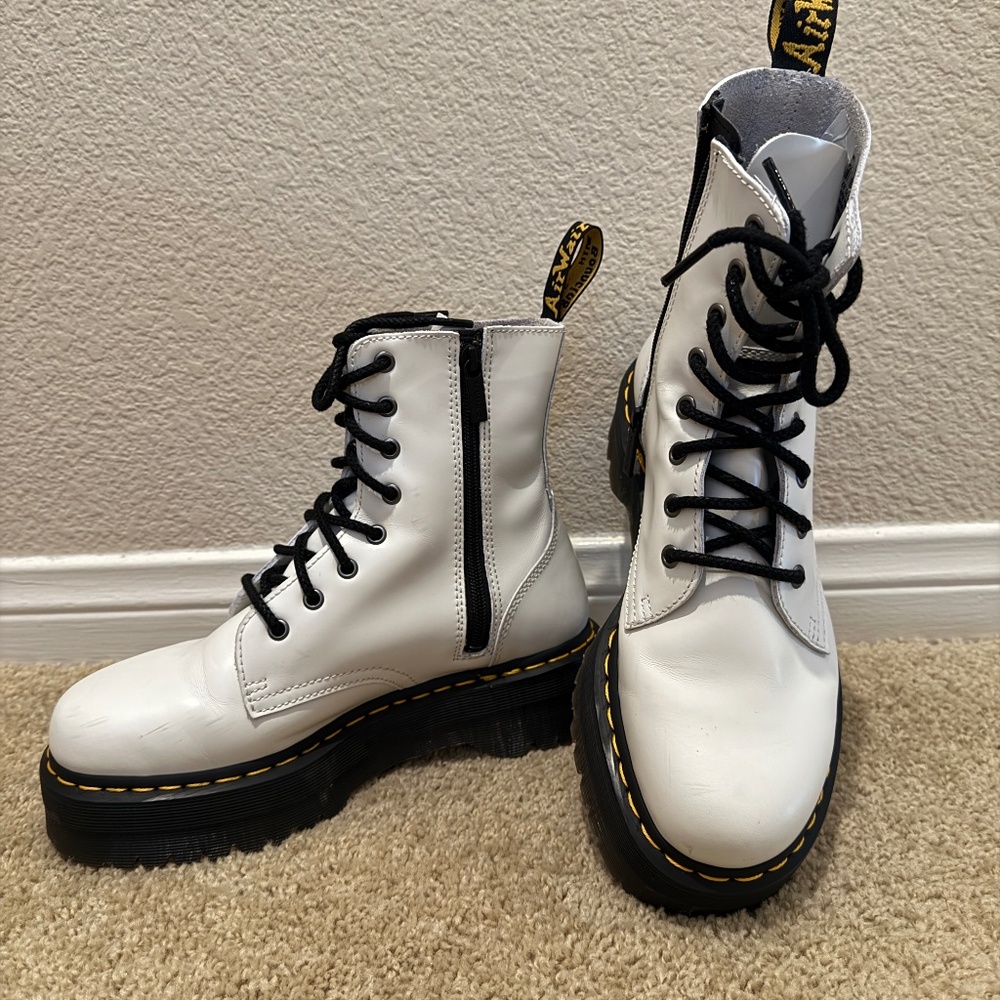 Doc Marten's Jadon Boot Smooth Leather Platforms White